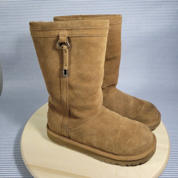 UGG Shoes - Ugg Australia LARYN Brown Tan Suede Boot Swarovski Women's Size 5